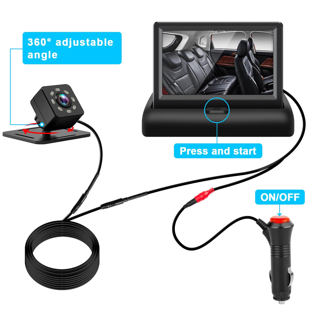 Baby Car Mirror with 4.3'' HD Night Vision Function Display, Safety Car Seat Camera with Wide Crystal Clear View, Easily Observe The Baby’s Move(Not USB)