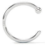 Body Candy Tiny Nose Hoop 20 Gauge 1/4 Small Diamenter Solid 14k White Gold 6mm Nose Hoop