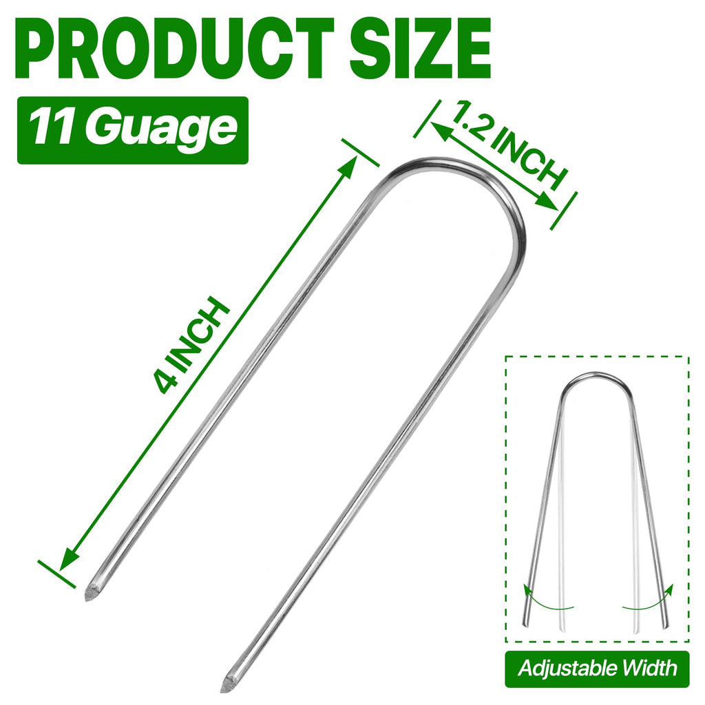 TiTifield 4 Inch U Shape Garden Stakes Irrigation Tubing Stakes 180 Pack