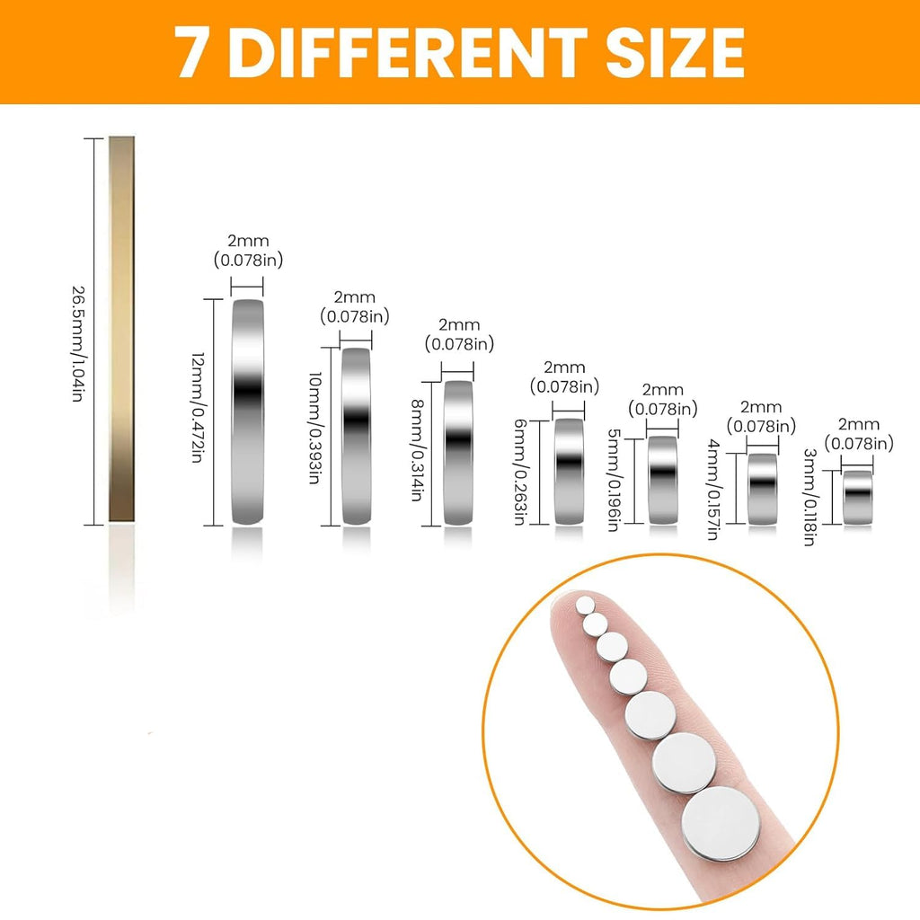 TRYMAG 645Pcs Small Magnets, 7 Different Sizes Tiny Mini Magents, Multi-Use for Fridge, DIY, Office, Hobbies, Crafts and Science