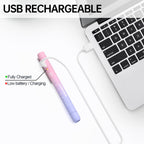 Rechargeable Pen Light for Nurses and Doctors – 2Packs LED Medical Penlight with USB Charging, Dual Light Modes, Durable Clip – Ideal Gift for Night Shift, Clinical Use - pink-orange+pink-purple