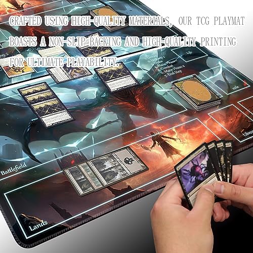 MTG Playmat - Non-Slip Backing Printing, Ideal for Card Game Enthusiasts TCG Playmat (Fear of Death-Deck)