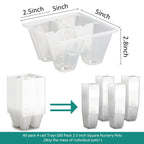 RooTrimmer 40 Pack Reusable 4-Cell Seed Starter Trays with Large Drainage Holes - Clear Transparent Trays for Root Growth Monitoring, Avoids Overwatering, Easy Transplant, Fits Standard 1020 Trays