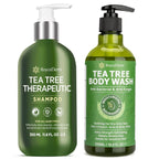 Roycederm Tea Tree Antifungal Care Bundle: Body Wash & Shampoo for Skin and Scalp Health