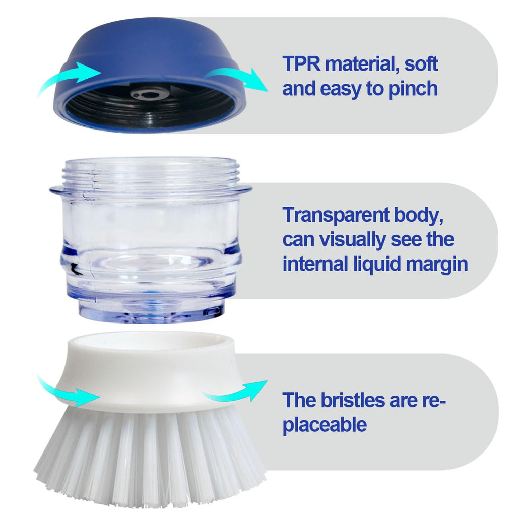 CELOX 2 Pack Dish Brush with Soap Dispenser for Kitchen Cleaning, Kitchen Brush for Dish Pot Pan Sink Cleaning