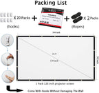 Mdbebbron 120 inch Projector Screen 16:9 Foldable Anti-Crease Portable Projector Movies Screens for Home Theater Outdoor Indoor Support Double Sided Projection