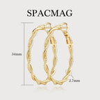 SPACMAG Gold Hoop Earrings for Women 14K Gold Earrings for Women 34mm