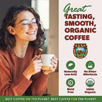 Java Planet Organic, Black Magic Blend Medium Dark Roast, Smooth Full Flavored Organic Coffee Beans, Low Acid, Whole Bean Coffee 1LB Bag
