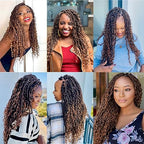 LMZIM 14 inch Goddess Locs Crochet Hair 8 Packs Boho Locs Crochet Braids,Hippie Locs Crochet Hair for Black Women Faux locs Croceht Hair Pre Looped River Locs Crochet Hair with Curly Ends 1B/30