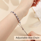 ETERMBOL Birthstone Tennis Bracelets for Women Alexandrite Bracelets for Women White Gold Bracelets June Birthstone 925 Sterling Silver Adjustable Chain 6-9 Inchs Jewelry Anniversary Birthday Gifts for Women Mom Wife Her