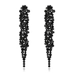 EVER FAITH Austrian Crystal Art Deco Chandelier Long Dangle Earrings Black