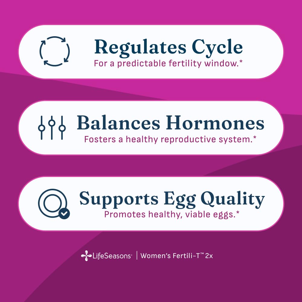 LifeSeasons Fertili-T 2X Powder – Myo & D-Chiro Inositol (40:1) Ovarian Support Supplement – Unflavored Daily Drink Mix with Methylated Folate & Vitamin D – Hormone Balance & Fertility Boost - 64.4g