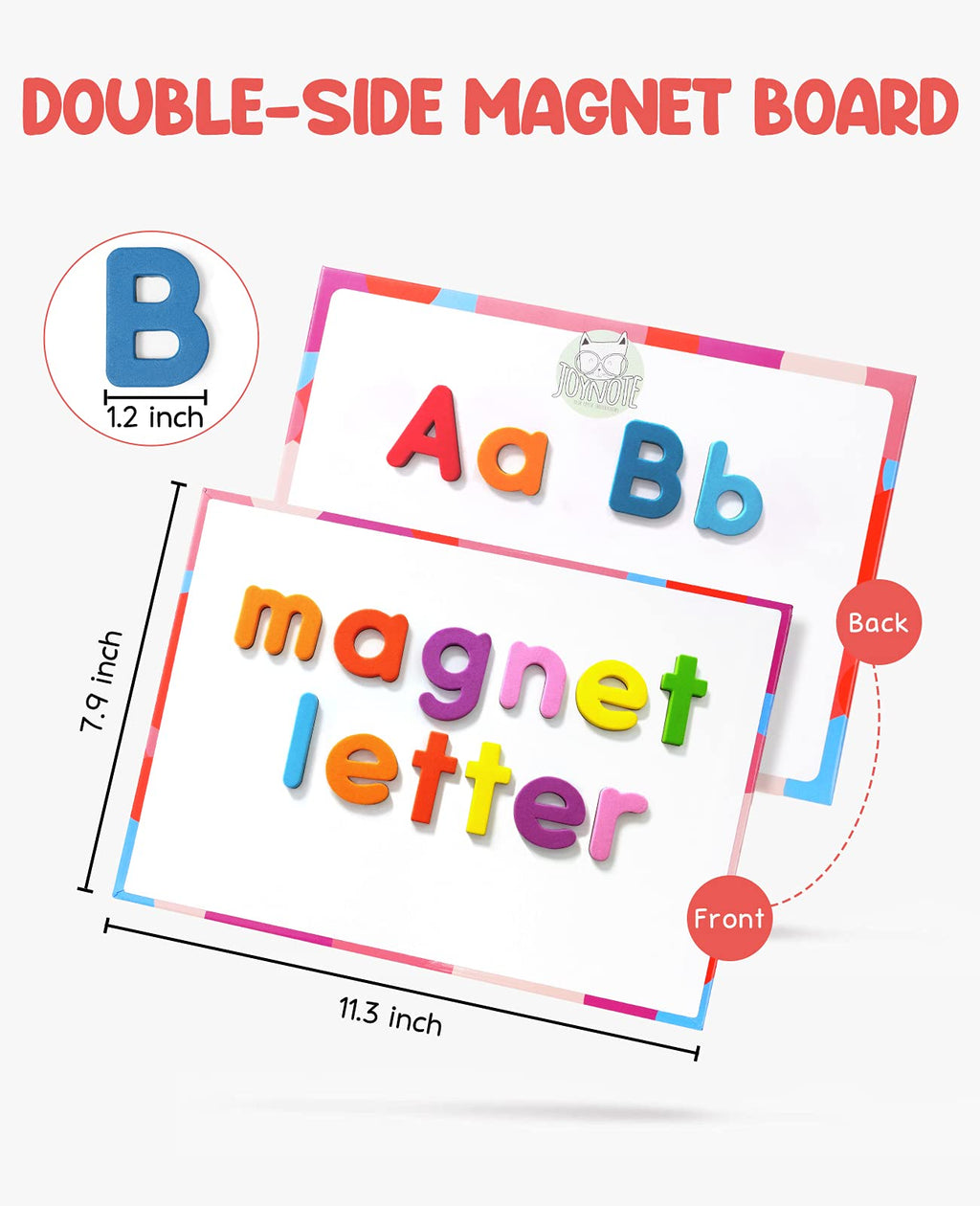 Gamenote Classroom Magnetic Alphabet Letters Kit 238 Pcs with Double - Side Magnet Board - Foam Alphabet Letters for Preschool Kids Toddler Spelling and Learning Colorful ABC Education Fridge Magnets