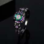 Womens Rings Size 8,Mystic Topaz Gemstone Promise Engagement Wedding Band