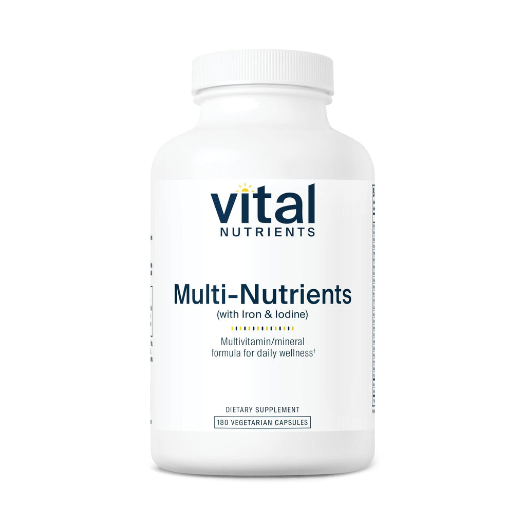 Vital Nutrients Multi-Nutrients with Iron and Iodine - Vegetarian Multivitamin and Mineral Supplement with Iron - Gluten, Dairy, Soy Free - Non-GMO - 180 Capsules