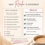 Fave the Brand Realm Functional Coffee Creamer Powder | L-Theanine, Magnesium & Hyaluronic Acid | Calm Energy, Hydration & Beauty Support | Daily Wellness Creamer