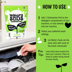 Molly's Suds Dishwasher Pods | Clean Dishwasher Detergent, Cuts Grease & Rinses Clean (Residue-Free) for Sparkling Dishes | 60 Auto-Release Tabs (Citrus)