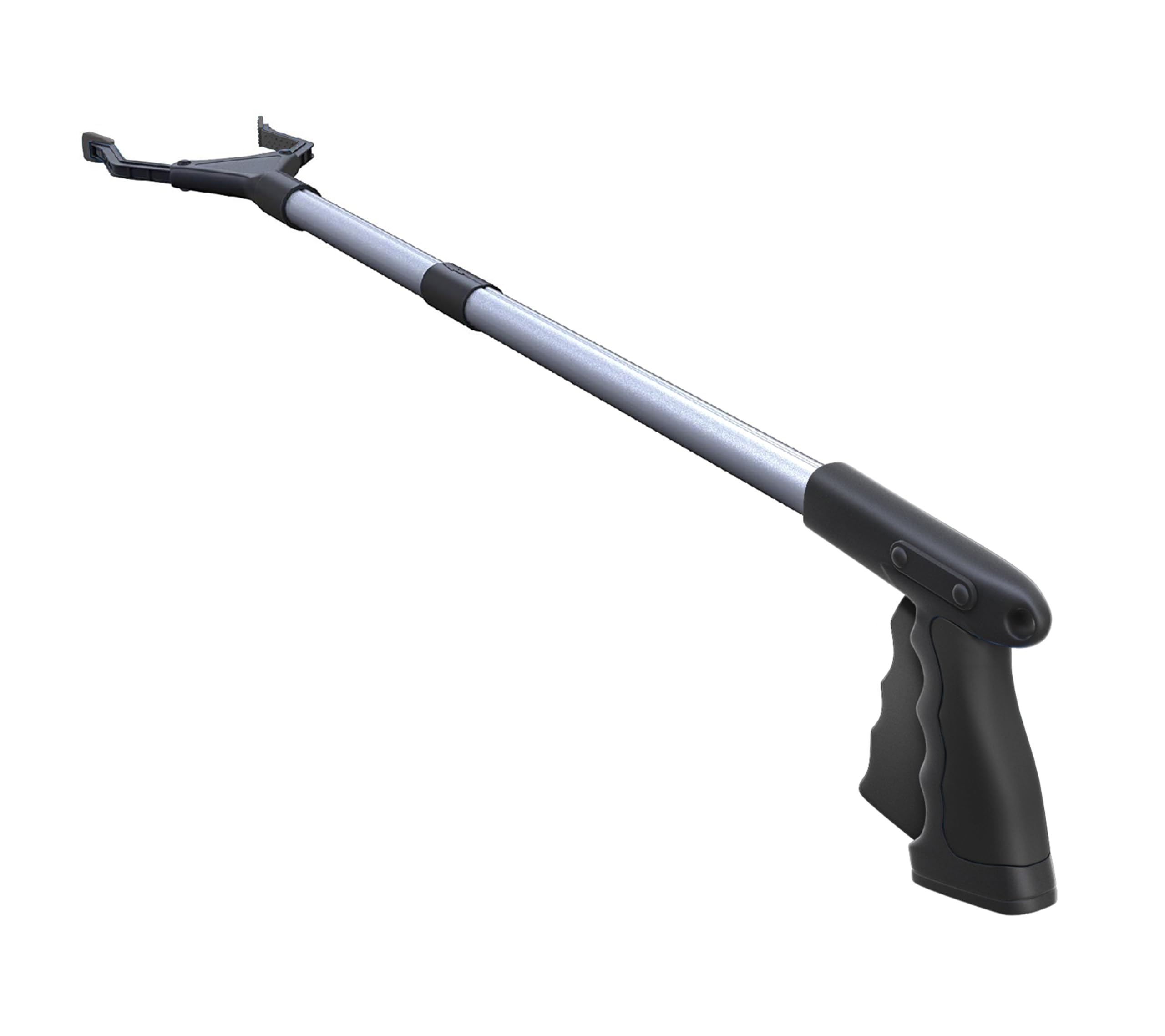 FitPlus 2024 Upgrade PowerGrip T9, Grabber Reacher Tool, Wide Jaw, Foldable, Steel Cable, with 96 Grip Points for Firm Grip, 32" with Magnet (Gray, 32 Inch)