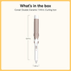 Conair Curling Iron, Double Ceramic, 1 1/4-in. Barrel, White/Rose Gold