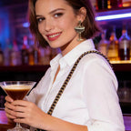 Madison Tyler Espresso Martini Earrings Luxury Coffee Bean Drink Glass