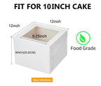 Packpal 24 Pack Cake Boxes 12 Inch, Sturdy 12x12x8 Inch Bundt Cake Boxes for Home Bakers, Transportation, Multi-Layer Cakes, White Gift Cakes For Wedding, Birthday, Fathers day