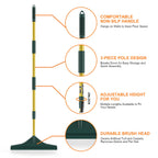 Artificial Turf Rake with Steel Telescopic Handle, 32 to 55 Inch 3 Piece-Pole Easy Storage Design, Garden Hand Boom Rake for Artificial Grass, Carpet Pet Hair, Lawn Leaves and Debris Remove, Yellow