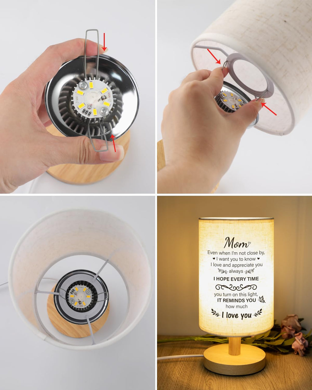 SOUHONEY Gifts for Mom from Daughter Son, Table Lamp for Mom Birthday Gifts