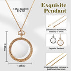 YYHSND 10X Magnifying Glass Necklace Magnifier Necklace Pendant Optical Magnifier with Chain Necklace for Library, Reading, Zooming and Jewelry (Pure Gold)