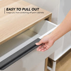 Ravinte Hardware 8 Pack Black Cabinet Handles, 11.8 Inch (300mm) Finger Edge Pulls, 8.8 Inch Hole Center, Finger Pulls for Cabinets