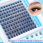 Natural Lash Extension Kit Wispy Lash Clusters Kit Lashes Clusters C Curl Cluster Eyelash Extension DIY Cluster Lashes with Lash Bond Seal Lash Glue Remover Lash Tweezers Individual Lashes