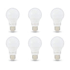 Amazon Basics Non-Dimmable LED Light Bulbs, Great Brightness, 40W Equivalent, 6W, E26 Standard Base, 2700K, 10,000 Hour Lifetime, Soft White A19, 6-Pack