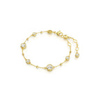 Swarovski Imber Bracelet, Clear Round-Cut Crystals in a Gold-Tone Finished Setting, Part of the Imber Collection