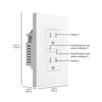Amazon Basics Smart In-Wall Outlet, Works with Alexa Only, Individually Controlled Outlets, Voice Control, WiFi, 15 Amps, 2.4 GHz, No Hub Required, White