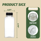 Kaderron 42pcs 16oz Plastic Juice Bottles with Caps, Empty PET Disposable Plastic Bottles Bulk with Black Tamper Evident Lids for Juicing, Drinking and Other Beverages (16 Ounces)