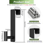 VINHOLD Heavy Duty Stainless Steel Over-Door Hook for Coats, Totes, Towels – Easy Install Door Hooks with Non-Slip Pads for Bedroom Bathroom Entryway Office (Black, 2 Pack, Fits 1-3/4" Thick Door)