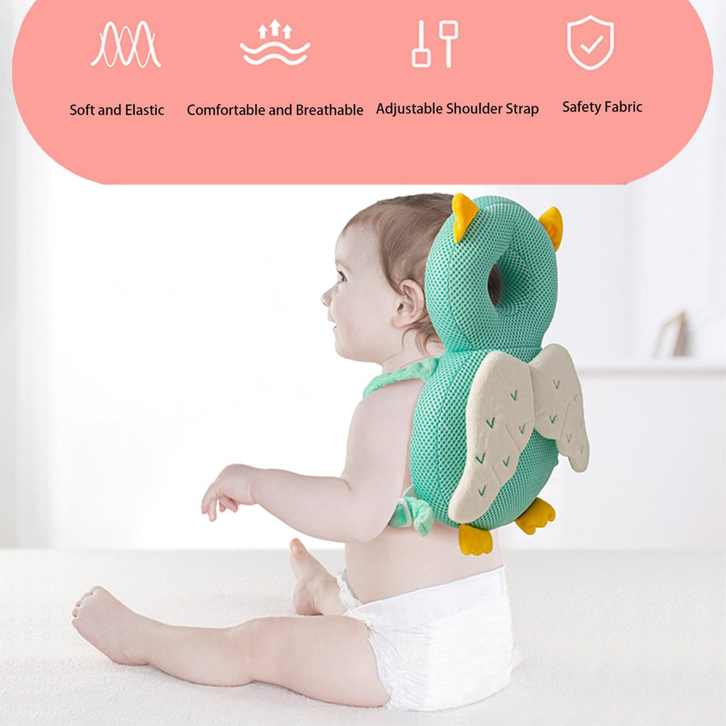 Baby Walker Head Protector Toddler Adjustable Baby Head Protection Backpack Wear Safety Pad (Frog)