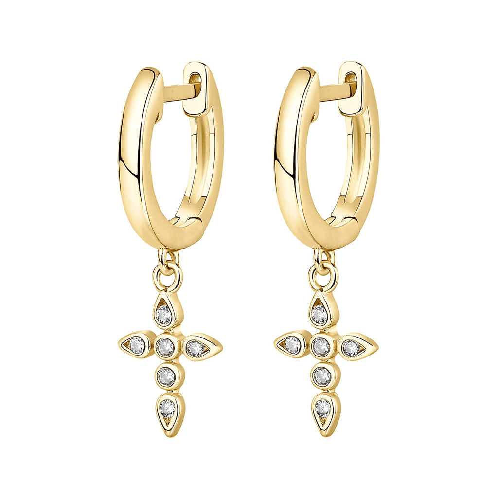 PAVOI Dainty Huggie Earrings, 925 Silver, Yellow Gold, Size 13 Millimeters