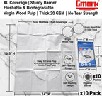 Gmark XL Flushable Toilet Seat Covers (100 Count) – Thick No-Tear Virgin Paper – Disposable Travel Packs for Airplane, Camping, & Potty Training – Biodegradable & Strong (10 Packs) GM2002A