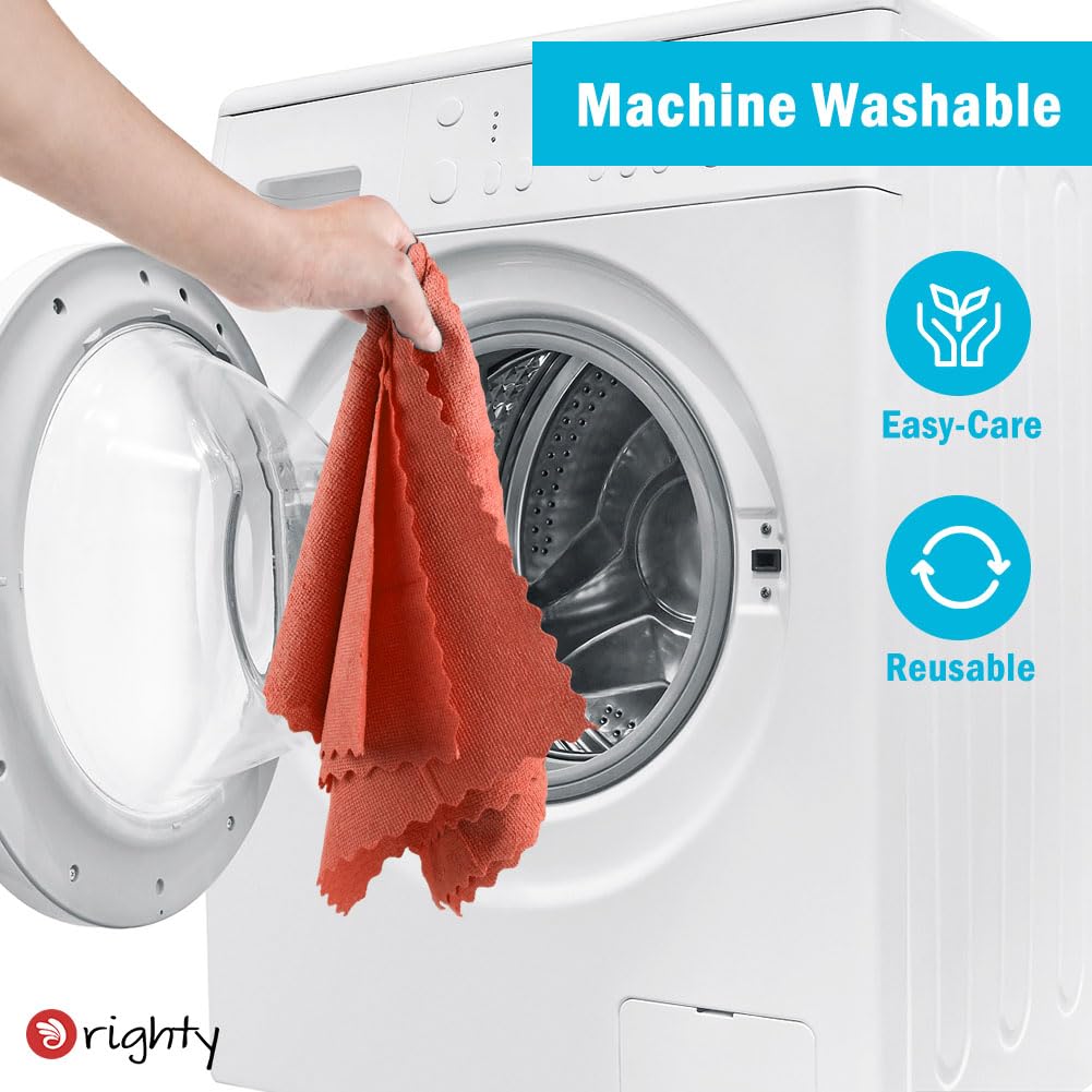 Orighty Cleaning Cloths Bulk, 150 Pack Shop Rags Reusable, Multi-Purpose Shop Towels for Cars, Microfiber Cleaning Rags for Automotive, Mechanic, Kitchen, Lint Free Towels 11.5’’ x 11.5’’, Red