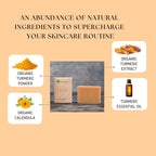 Aspen Kay Naturals Turmeric Soap for Face & Body - With Organic Shea Butter, Chamomile & Calendula - Gentle Turmeric Face Wash, All Skin Types, Made in USA (3 pack)
