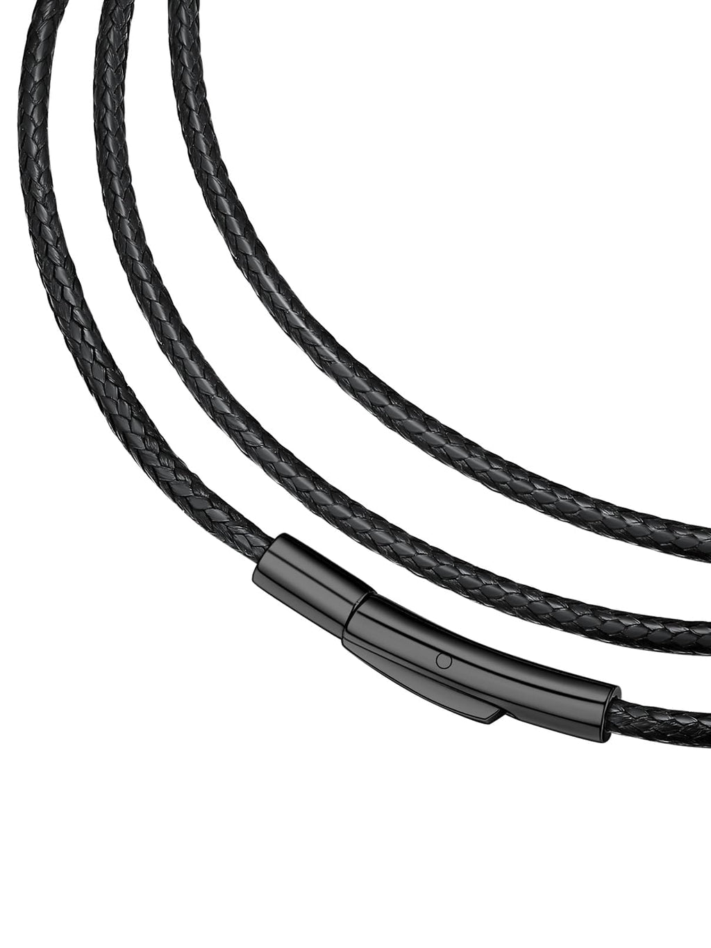 FaithHeart Braided Leather Necklace Cord with Stainless Steel Snap Clasp