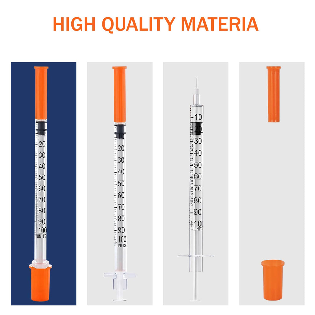 100PACK 1CC Syringes with 30G 1/2" 13mm Needle, Lab Supplies Individually Wrapped (1CC 30G 1/2"-100PACK)