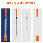100PACK 1CC Syringes with 30G 1/2" 13mm Needle, Lab Supplies Individually Wrapped (1CC 30G 1/2"-100PACK)