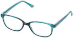 Foster Grant Sofia Vergara x Women's Alicia Reading Glasses Rectangular, Crystal Teal, 50 mm + 2.5