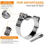 4 Pack Sieqioor T-Bolt Hose Clamps 304 Stainless Steel 20-22mm