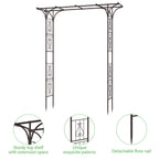 87in Garden Arbor Metal Arch Trellis for Climbing Plants Outdoor Wedding