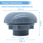 P6H1317 Pool Inlet Strainer Replacement Kit Compatible with Intex, Bestway, Coleman Above Ground Pools - Threaded Inlet Valve Filter Attachment for 1.5” (33mm) Pool Fittings
