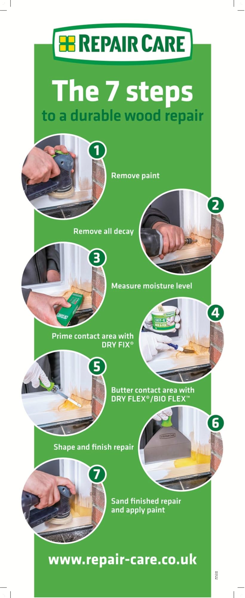 Repair Care Dry Flex® 4 2-in-1 - Elastic Wood Repair Compound, Ideal for Permanent Repair of Decayed and Damaged Wood, Paintable After 4 Hours