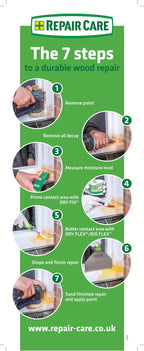 Repair Care Dry Flex® 4 2-in-1 - Elastic Wood Repair Compound, Ideal for Permanent Repair of Decayed and Damaged Wood, Paintable After 4 Hours