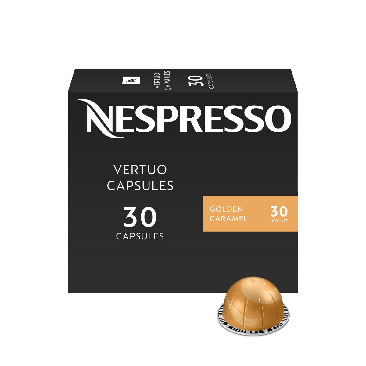Nespresso Vertuo, Golden Caramel, Medium Roast, 30-Count Coffee Pods